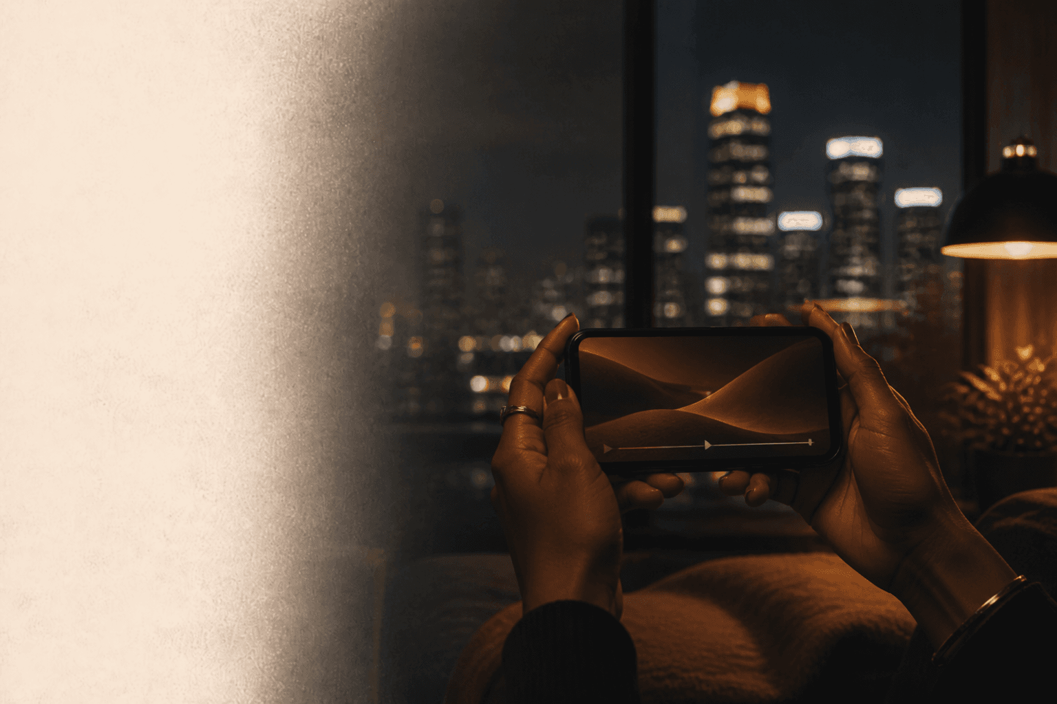Publishing a clip into the city at night